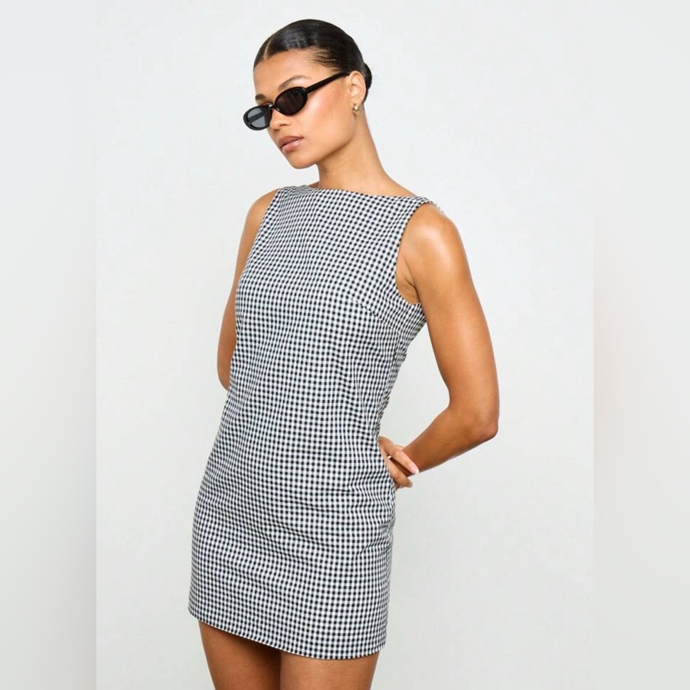 Black and White Checkered Women's Dress